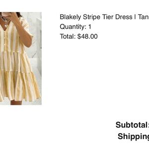Talulah - Blakely Stripe Tier Dress - Tan - M